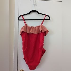 Maternity Swimsuit 2 tones ruffles - Hatch